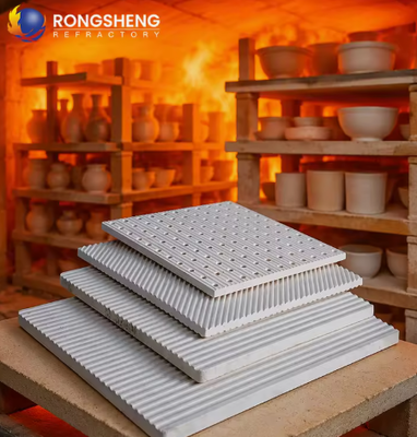 แผ่นรองเตาเผาเซรามิก Rongsheng Refractory High Temperature Cordierit Mullite Batts Cordierite Board Kiln Shelves Support Plate