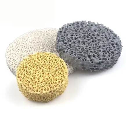 Silicon Carbide Alumina Zirconia Zr เครื่องกรองฟองเซรามิก