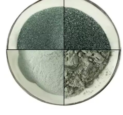 ความบริสุทธิ์สูง 99% Sic Powder 16#~2000# ไฟไหม้สีเขียวซิลิคอนคาร์ไบด์ สําหรับสารบดและการเป่าทราย