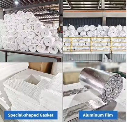 วัสดุอุปกรณ์กันความร้อนของเตาอบ 1260 ผ้าห่มใยเซรามิก 128kg/M3 ผ้าห่มใยซิลิแคตอลูมิเนียม 160kg/M3