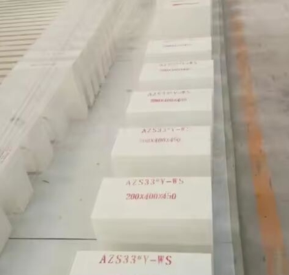 ราคาโรงงาน สับซ้อน Zirconia Corundum brick Azs brick refractory สําหรับเตาแก้ว