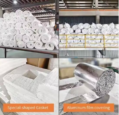ผ้าห่มไฟเบอร์เซรามิกผ้าห่มปรับอุณหภูมิสูง 1260c 50mm 25mm หนา Alumina Silicate Needled Blanket