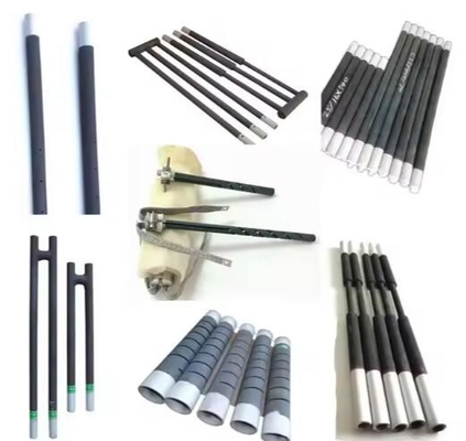 อุณหภูมิสูง 1400c 1500c ซิลิคอนคาร์ไบด์สต๊อป อุปกรณ์ทําความร้อน Sic หลอดทําความร้อนไฟฟ้าสําหรับเตาอบ
