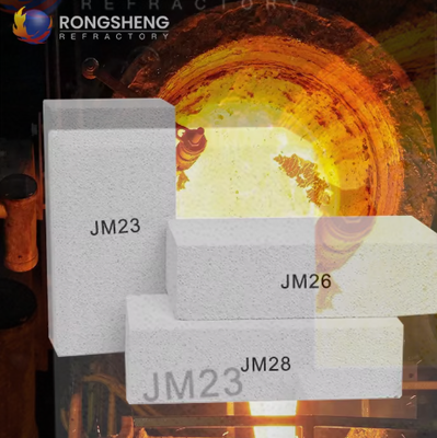 Rongsheng Jm23 Jm26 Jm28 Jm30 อิฐทนความร้อนน้ำหนักเบา Mullite ฉนวนอิฐทนไฟสำหรับเตาและหม้อไอน้ำ