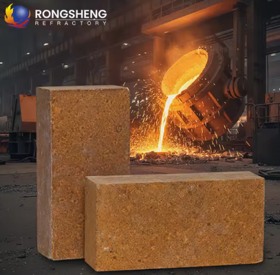 Rongsheng อิฐแมกนีเซียมอุณหภูมิสูง 92 95 MGO Magnesite อิฐเก็บความร้อนทนไฟ Magnesia อิฐ 230x114x65 มม.