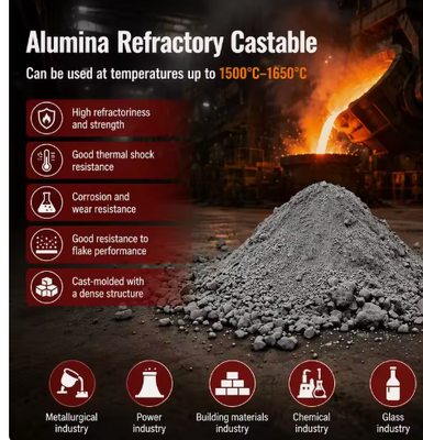 คอนกรีตปูนยางไฟแรงสูง คอนกรีตปูนยางไฟแรงสูง โมโนลิต สําหรับเตาอุตสาหกรรม
